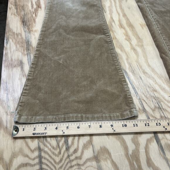 VTG Y2K Abercrombie & Fitch Corduroy Pants Womens 0 Beige Low Rise Boot Flare - Picture 12 of 13